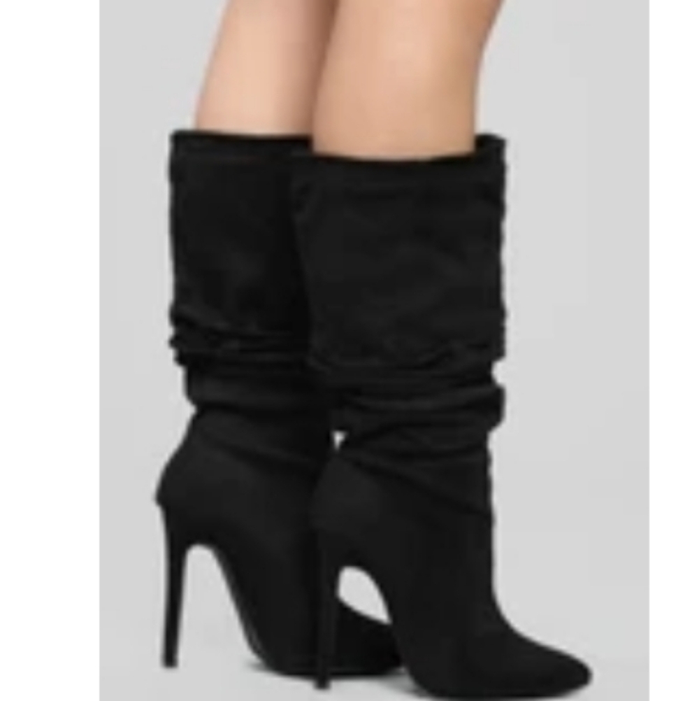 Fashion Nova Black Heeled Boots